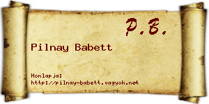 Pilnay Babett névjegykártya